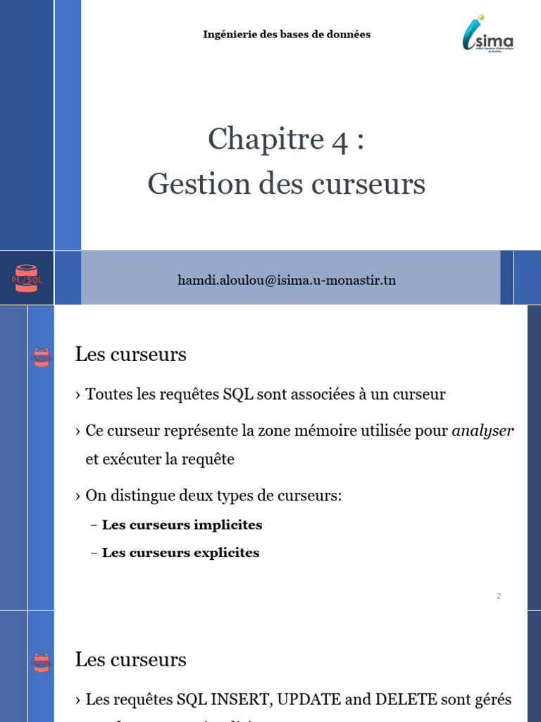 Gestion des curseurs en SQL PL/SQL | PDF | SQL | Programmation informatique