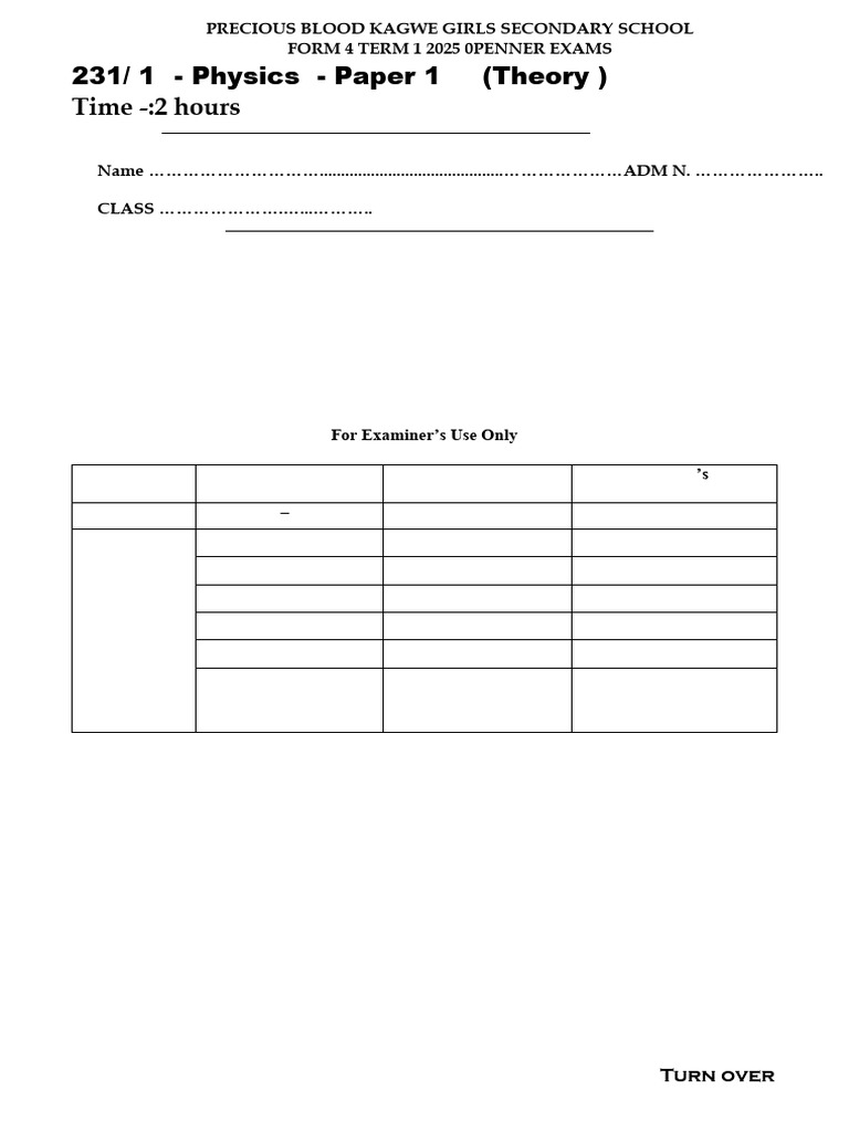 Form 4 Physics Exam Paper 2025 | PDF | Acceleration | Classical Mechanics