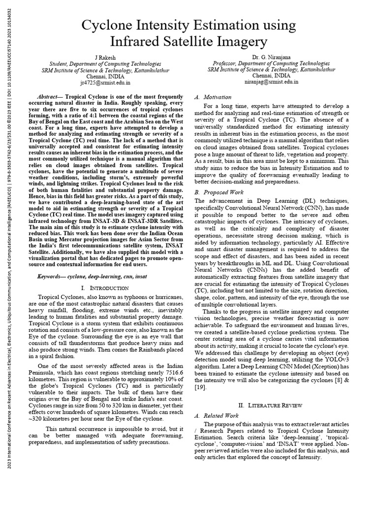 Cyclone Intensity Estimation via Deep Learning | PDF | Tropical ...