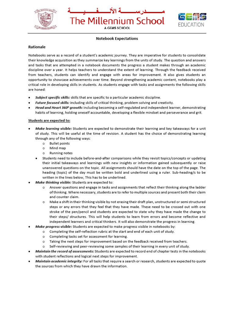 Notebook Policy 2024-25hindi | PDF | Learning | Critical Thinking