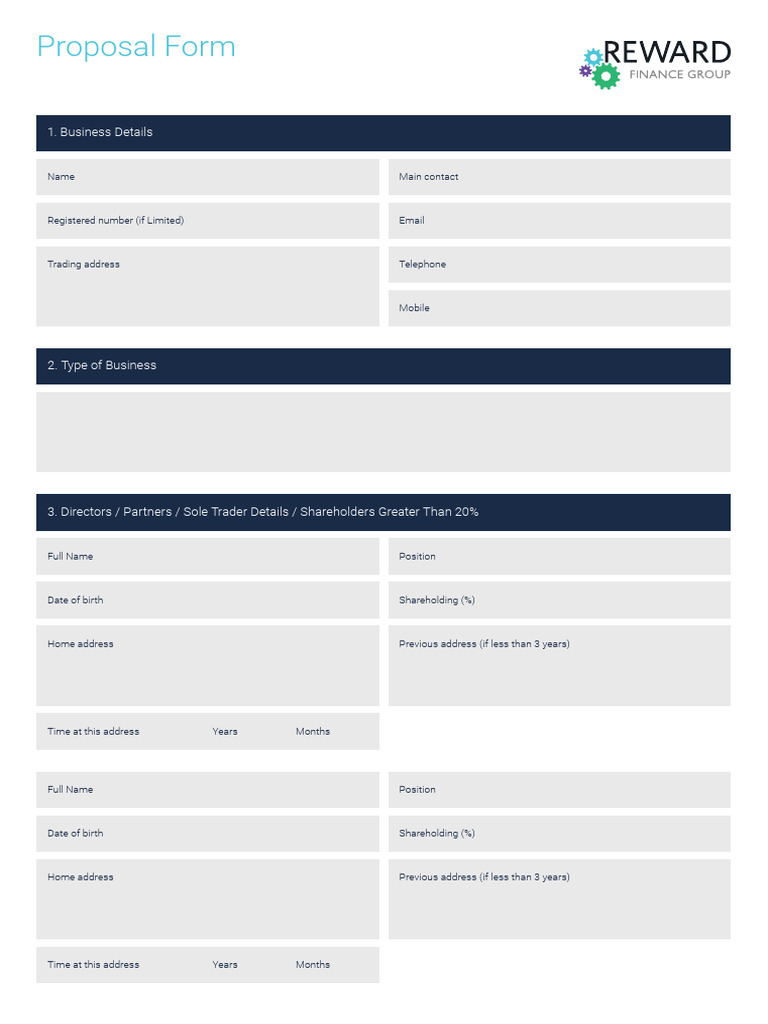 Business Proposal Form Template | PDF | Private Law | Justice