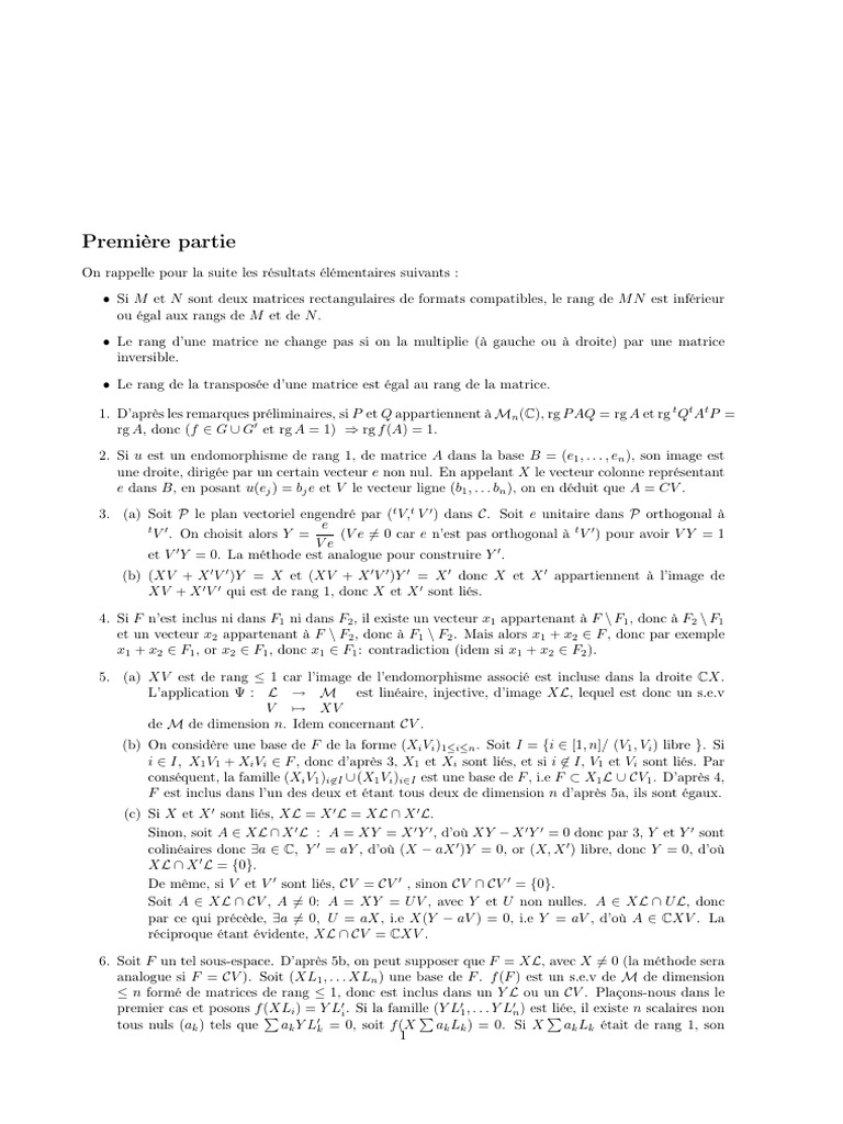 Propriétés du rang d'une matrice | PDF | Matrice (Mathématiques ...