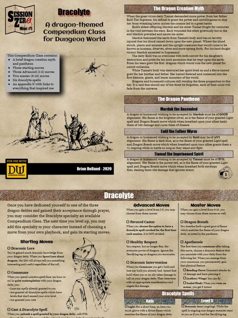 Dracolyte - A Dungeon World Compendium Class | PDF | Dragon | Dungeons ...