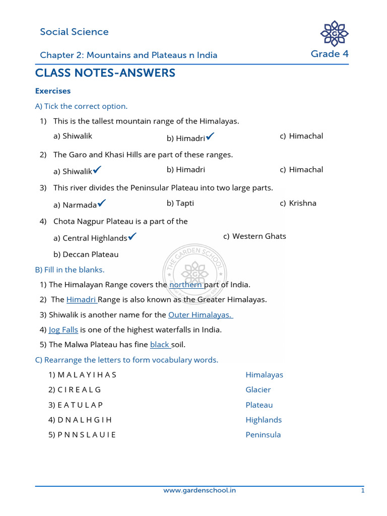 AK CN Grade+4 Social+Science Chapter+2 Class+2 | PDF | Plateau | Himalayas