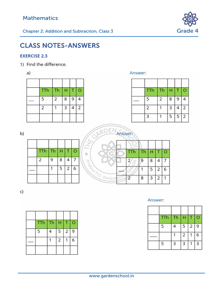 AK CN Grade+4 Mathematics Chapter+2 Class+3 | PDF | Mathematics