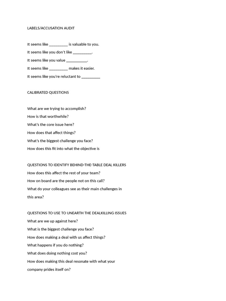 Notes From Never Split The Difference | PDF
