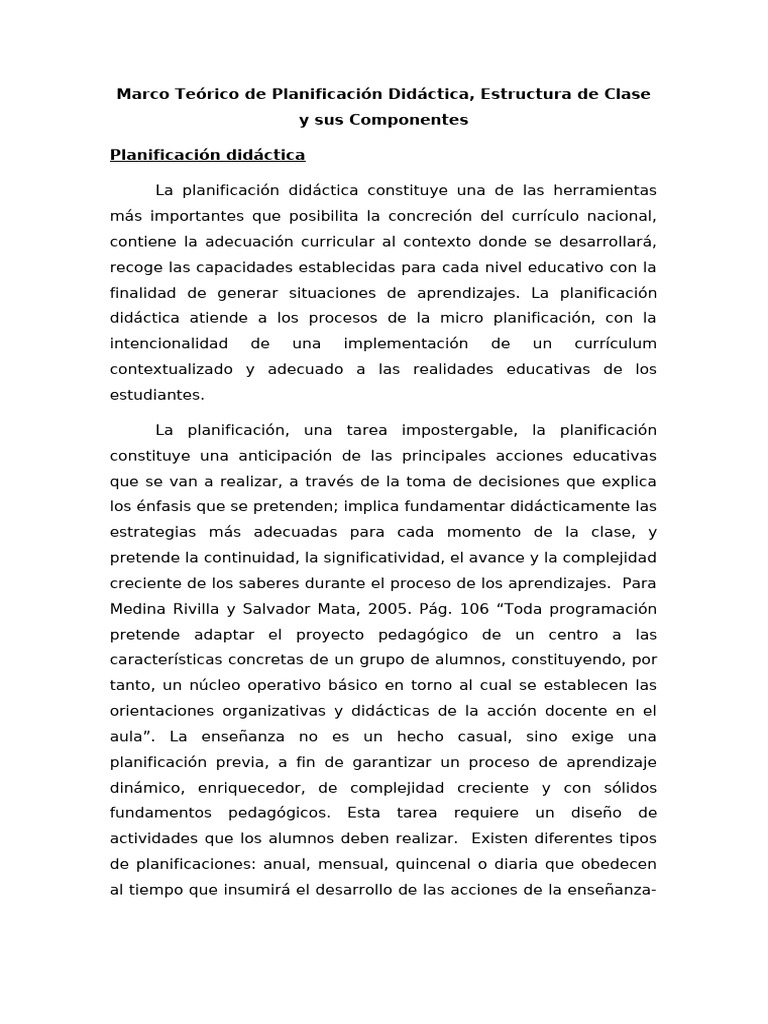 Estructura de la Planificación Didáctica | PDF | Plan de estudios ...