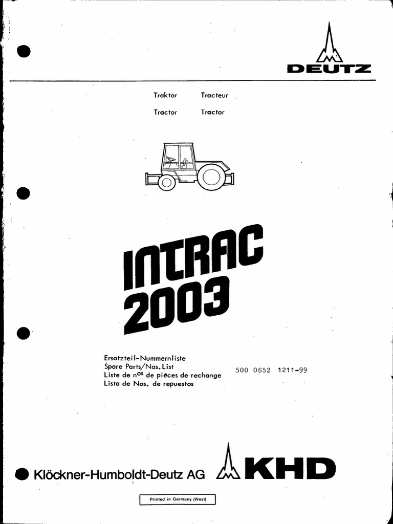 INTRAC 2003 - Liste de Repéres Numerique de Rechange | PDF