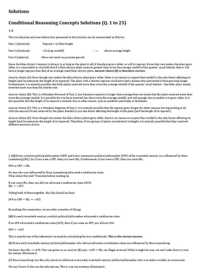 SOL Conditional Reasoning Concepts + CR Marathon | PDF ...