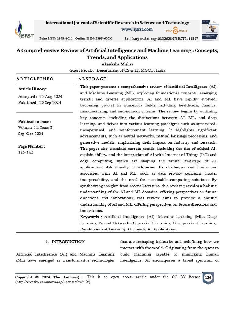 A Comprehensive Review of Artificial Intelligence | PDF | Machine ...