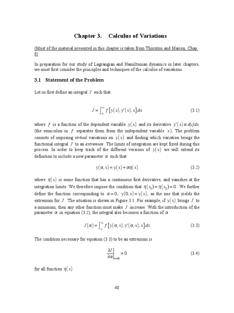 Calculus of Variations | Calculus Of Variations | Equations