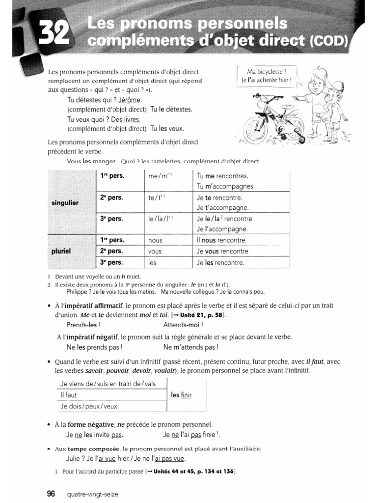 Exercices sur les pronoms compléments | PDF | Verbe | Pronom