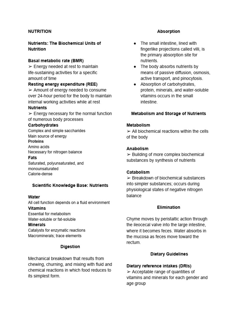 NUTRITION | PDF | Nutrients | Nutrition