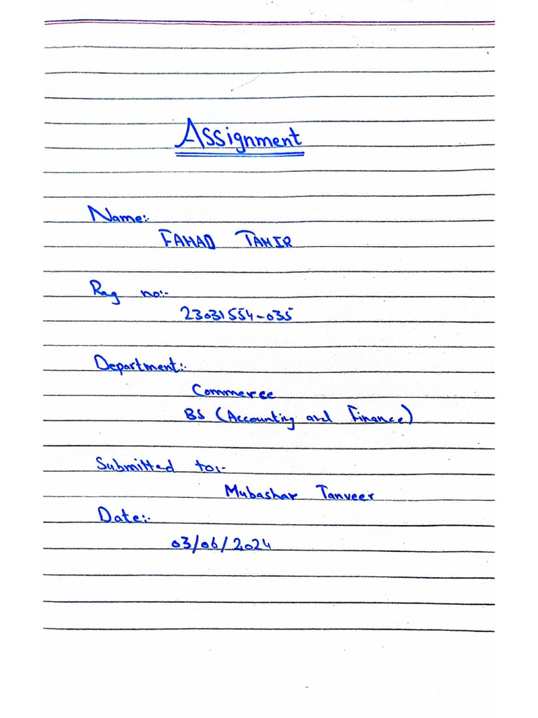 Accounting Assignment Pdf