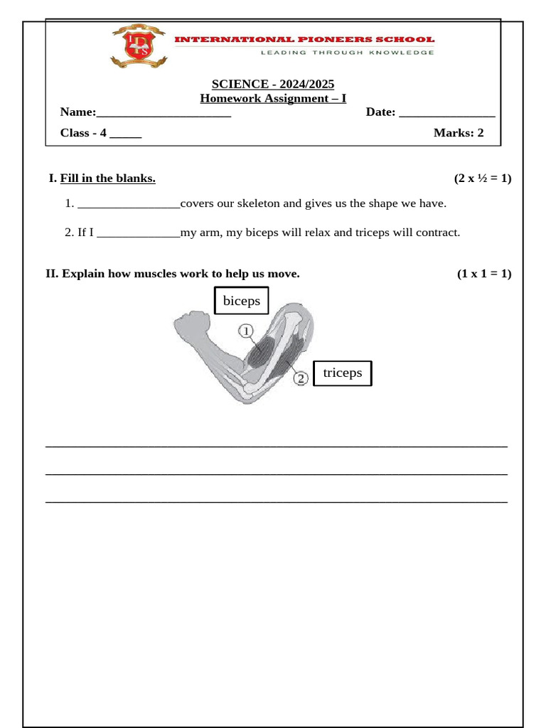 Class 4 Science Homework Assignment | PDF