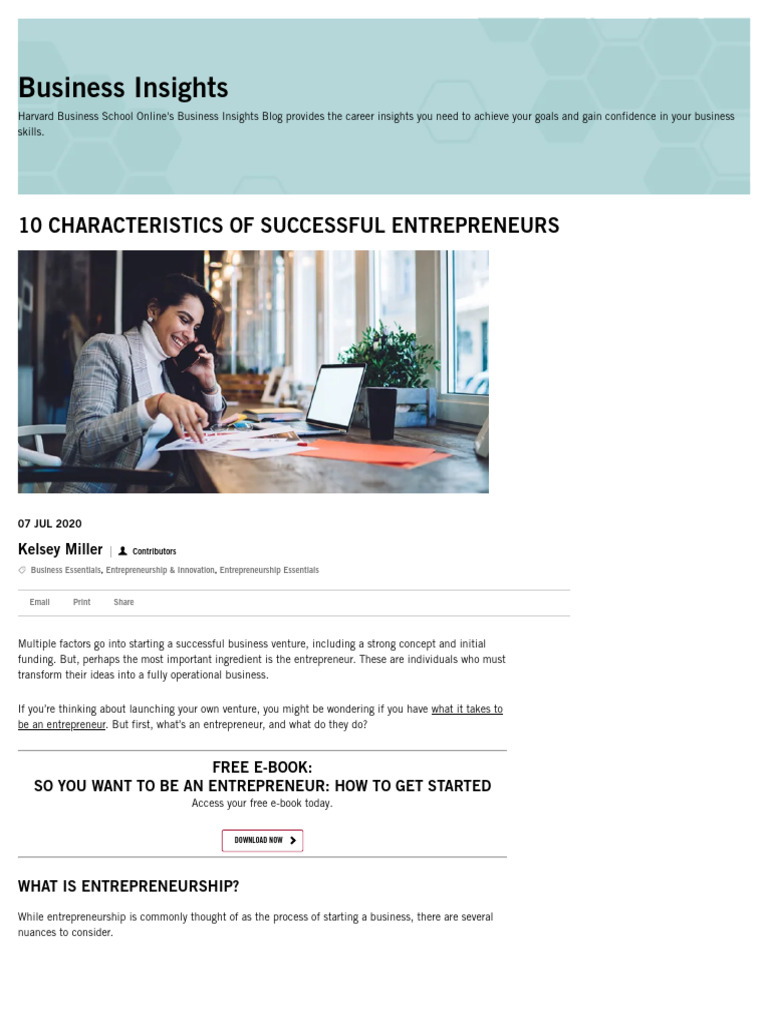 10 Traits of Successful Entrepreneurs | PDF | Entrepreneurship ...
