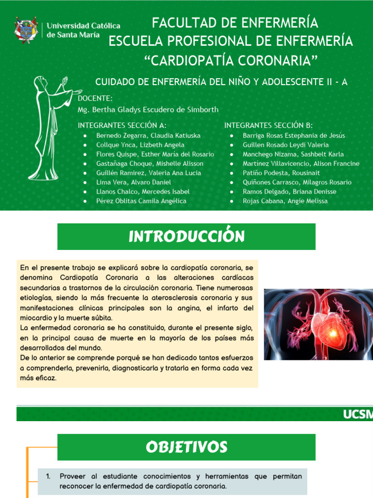 Síntomas y Causas de Cardiopatía Coronaria | PDF | Infarto de miocardio ...