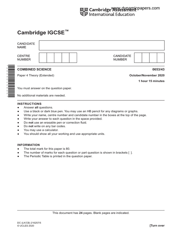 Combined Science - Paper 4 | PDF | Electromagnetic Radiation | Magnesium