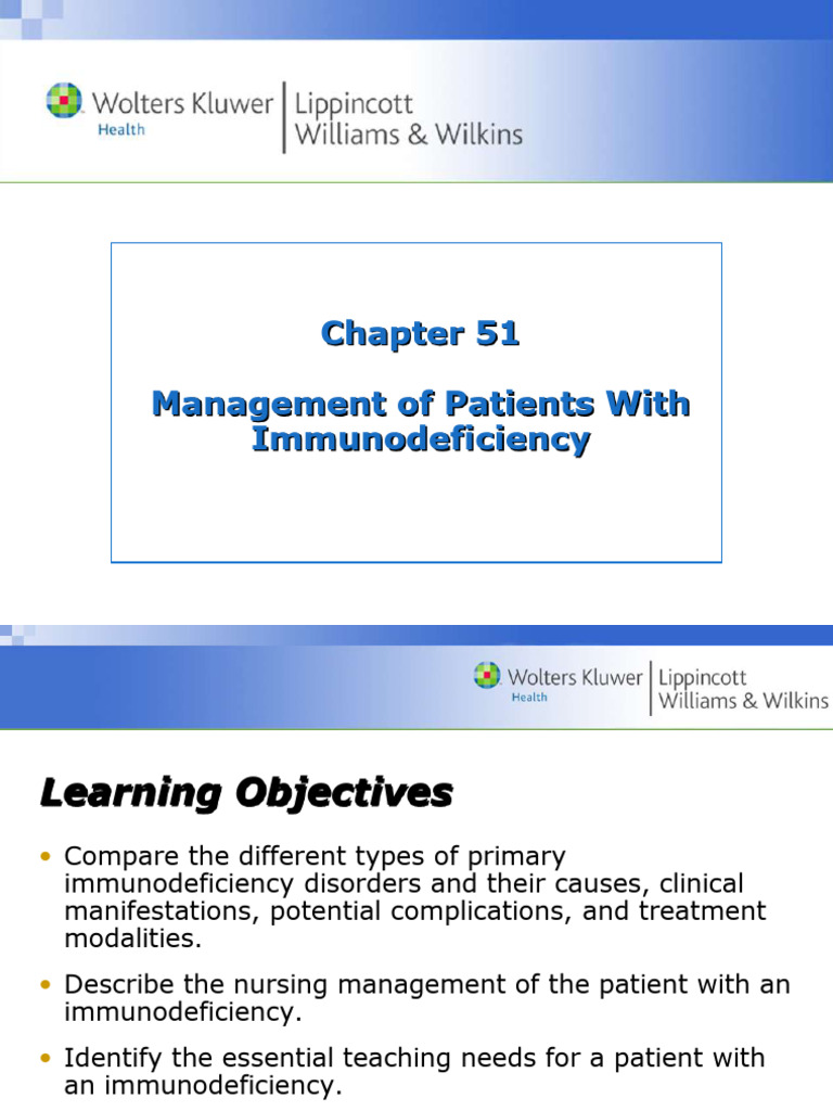 Chapter 32 Management of Patients With Immune Deficiency Disorders ...