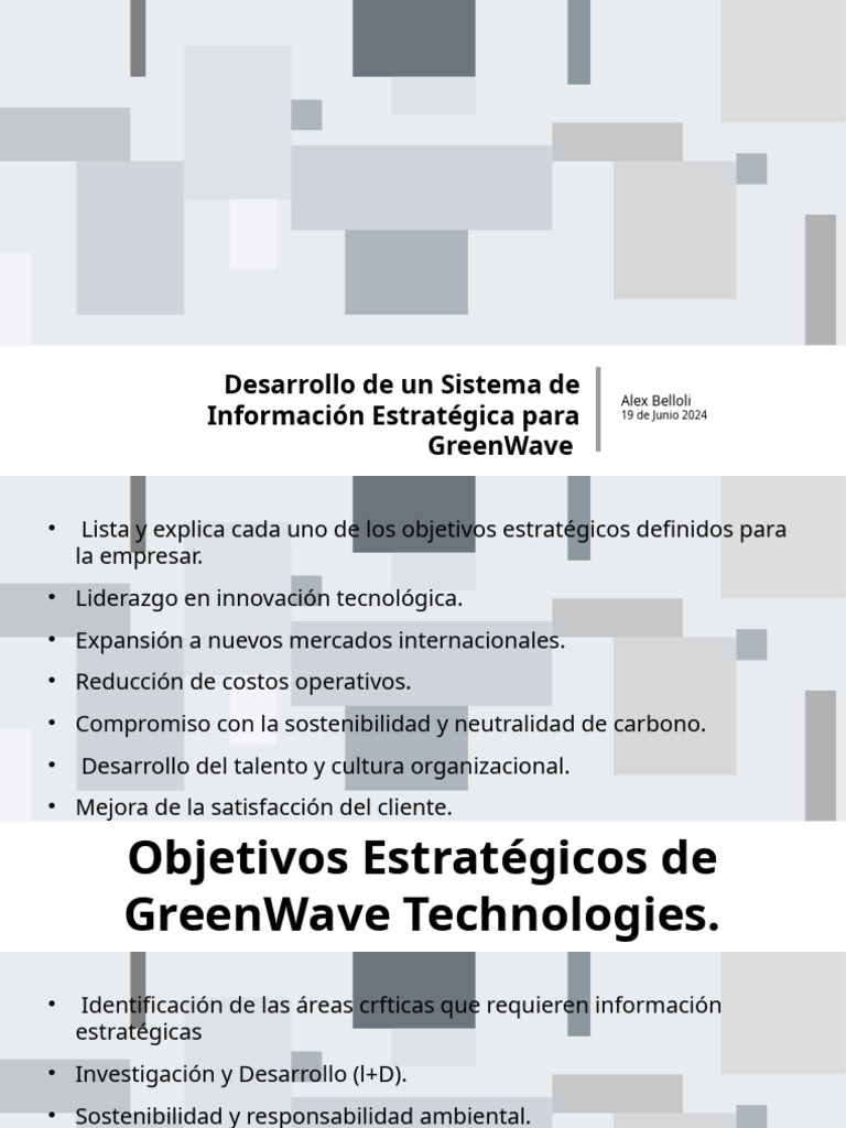Sistema de Información Estratégica GreenWave | PDF | Sistema de ...