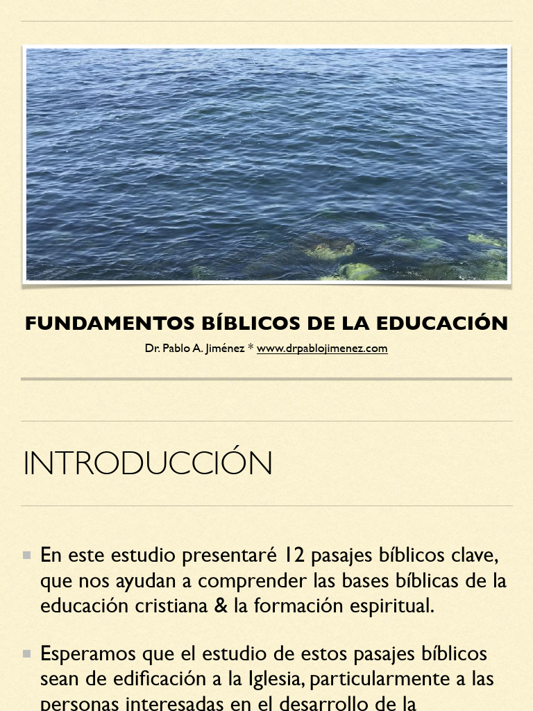 Fundamentos Bíblicos de la Educación Cristiana | PDF | Cristo (título ...