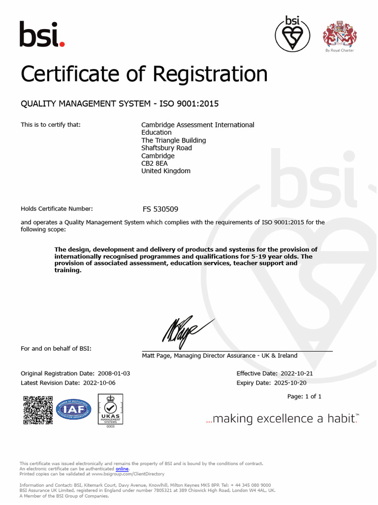 ISO 9001:2015 Certification Notice | PDF | Business