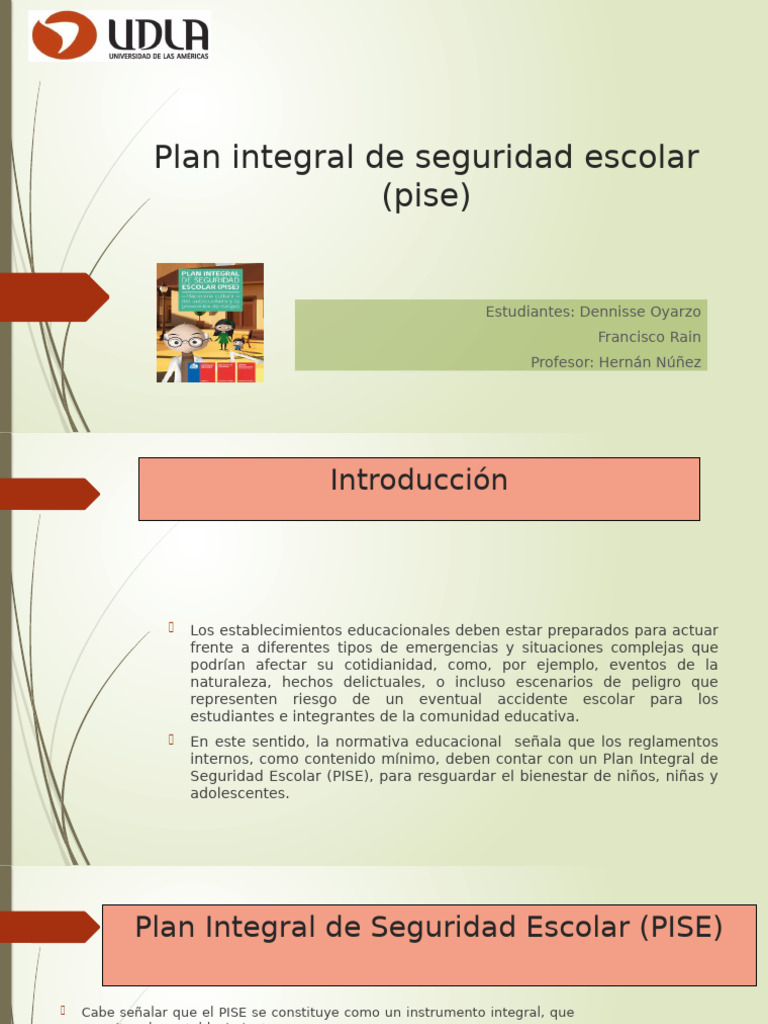 Plan Integral de Seguridad Escolar (PISE) | PDF | Riesgo | Valores