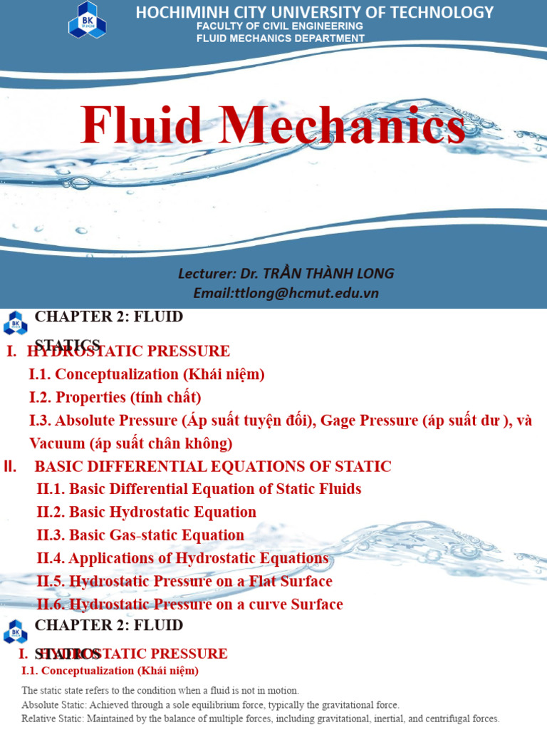 Fluid Mechanics Day 2 Chapter2 Long Jan 2024 | PDF | Pressure ...