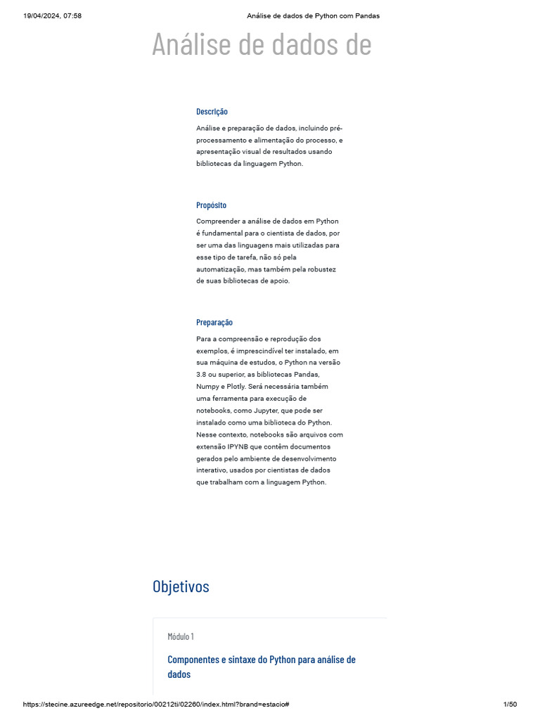 Análise de Dados de Python Com Pandas | PDF | Python (linguagem de ...