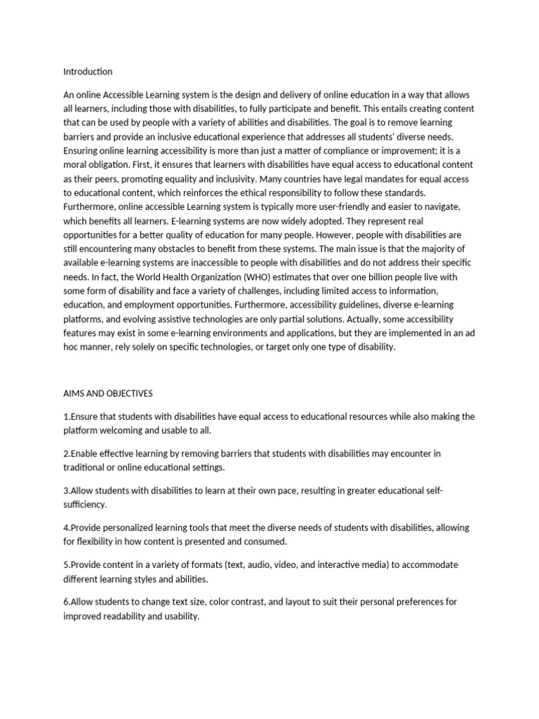 Online Accessible Learning Platform | PDF | Accessibility | Educational ...