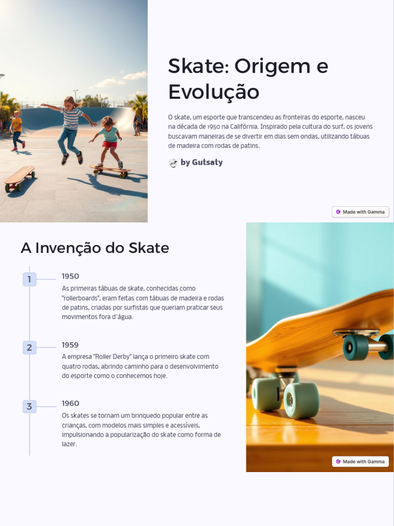 Origem e Evolução do Skate | PDF