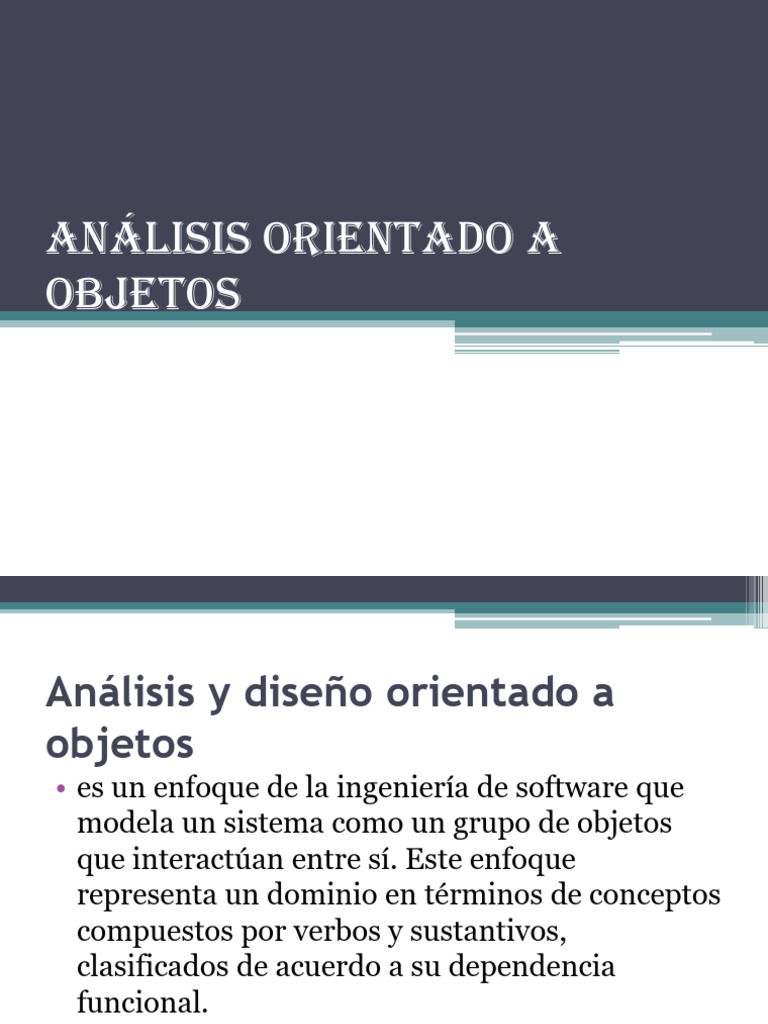 Análisis y Diseño Orientado a Objetos | PDF | Objeto (informática ...