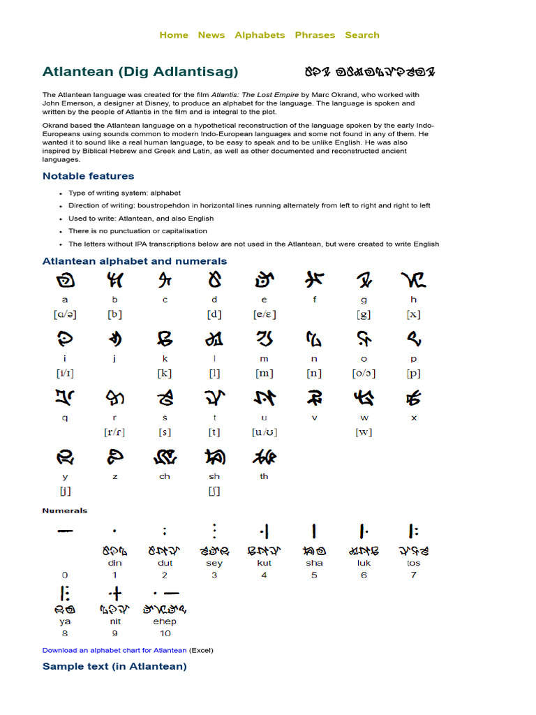 Atlantean | PDF | Languages | Foreign Language Studies