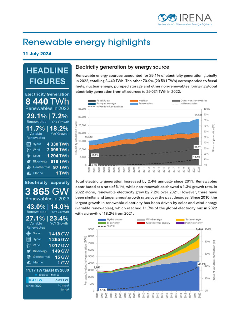 Global Renewable Energy Update 2024 | PDF | Renewable Energy | Energy ...