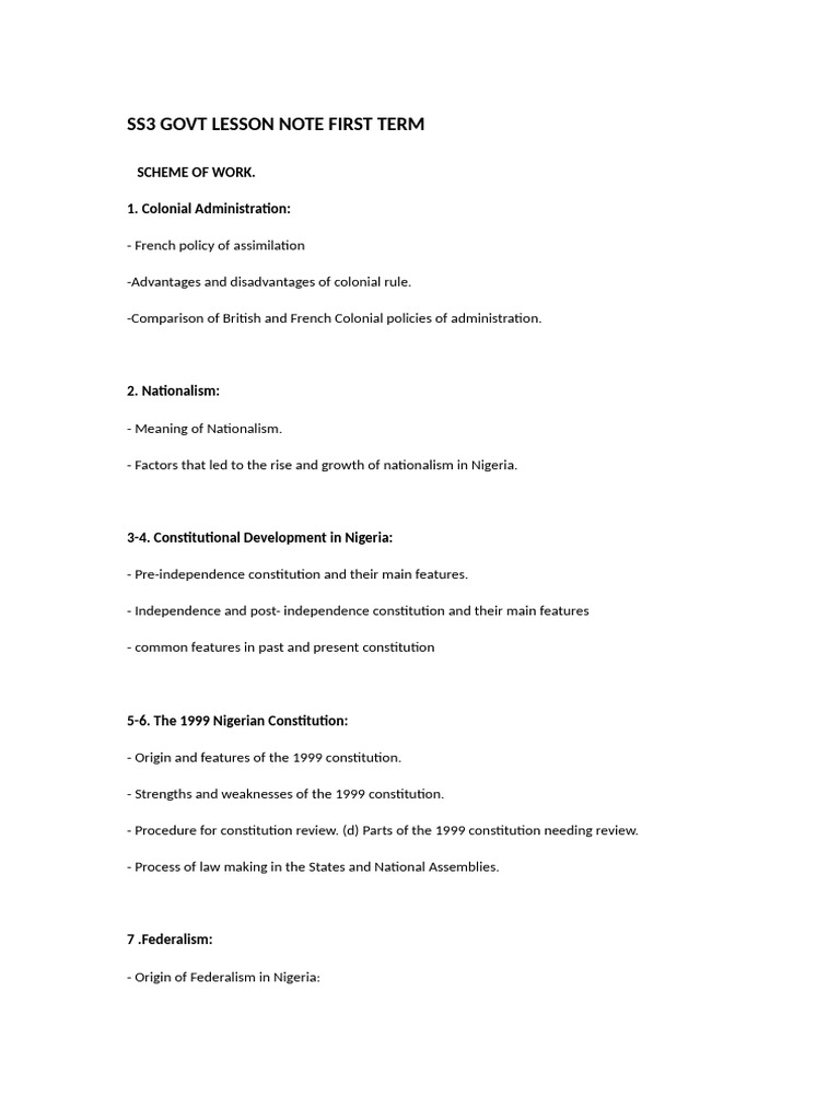 Ss3 Govt Lesson | PDF | Presidents Of The United States | American ...