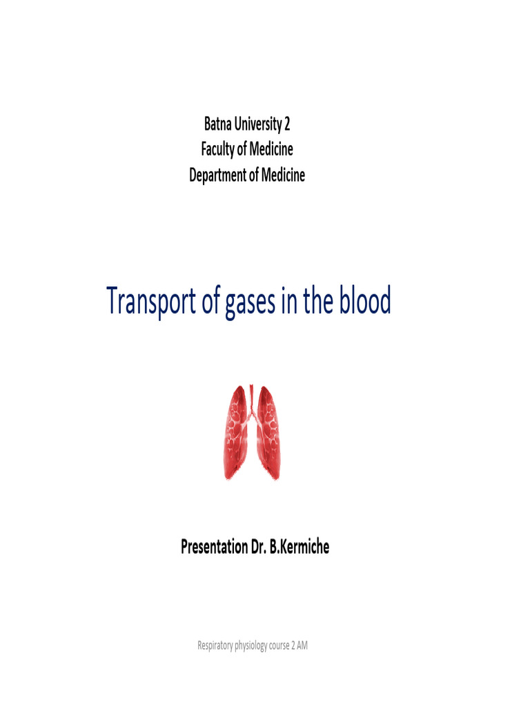 Trasport Des Gaz Dans Le Sang Copie PDF Hemoglobin Blood — free download