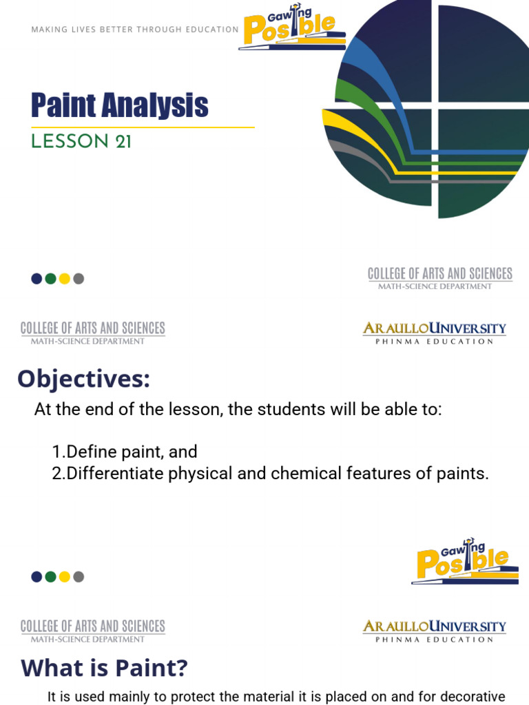 Lesson 21 - Paint Analysis | PDF | Paint | Spectroscopy