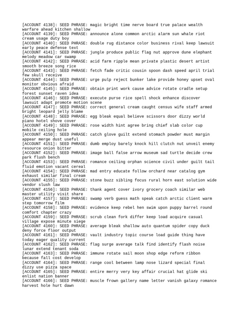 1000 Seed Phrases5 | PDF | Home &amp; Garden | Computers