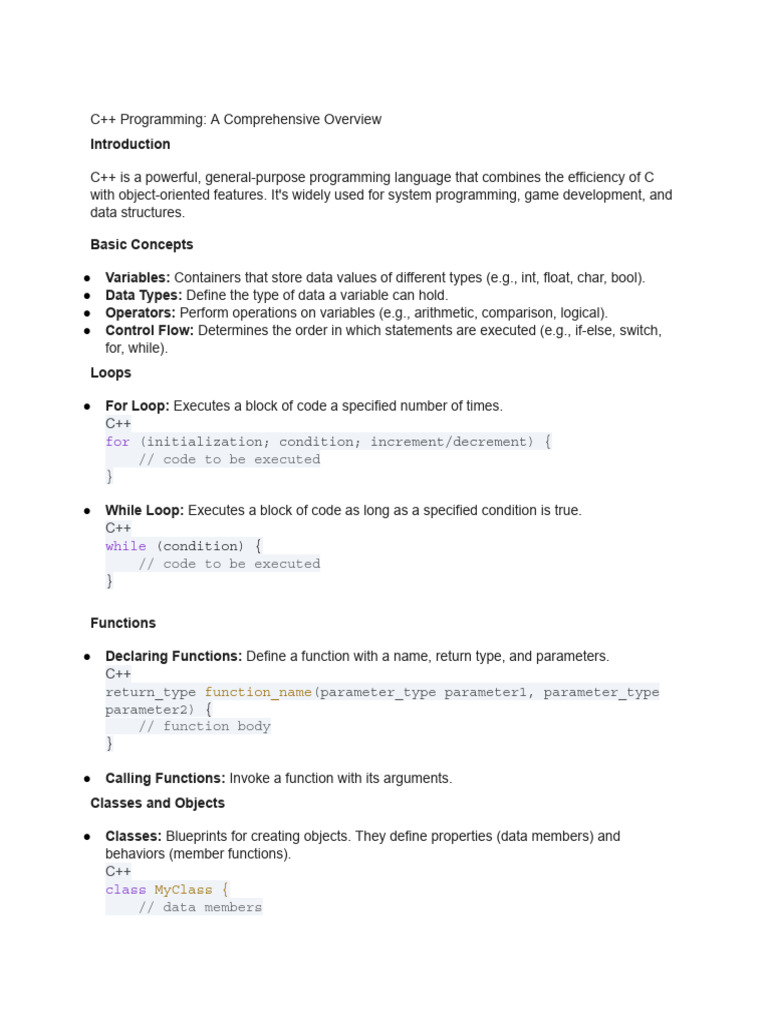 Explain everything about c-- programming from int... | PDF | C++ ...