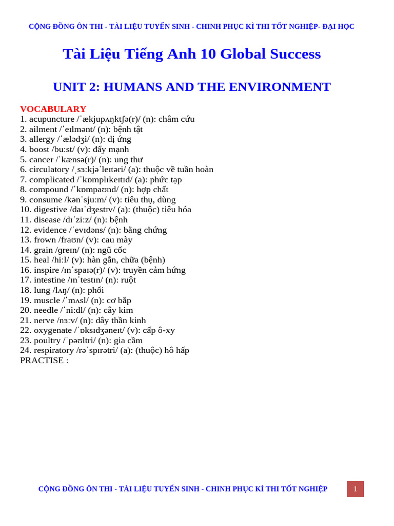  c ot unit 2 humans and the environment ti ng anh 10 gl pdf
