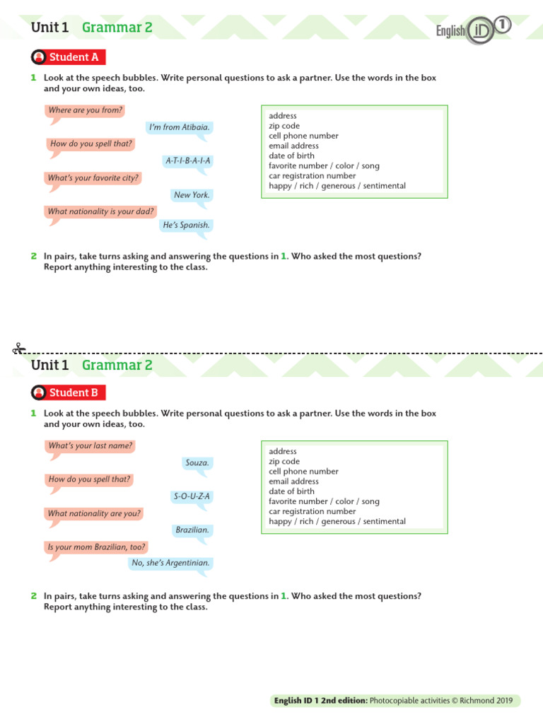 Personal Questions Practice Activity | PDF | Human Communication ...
