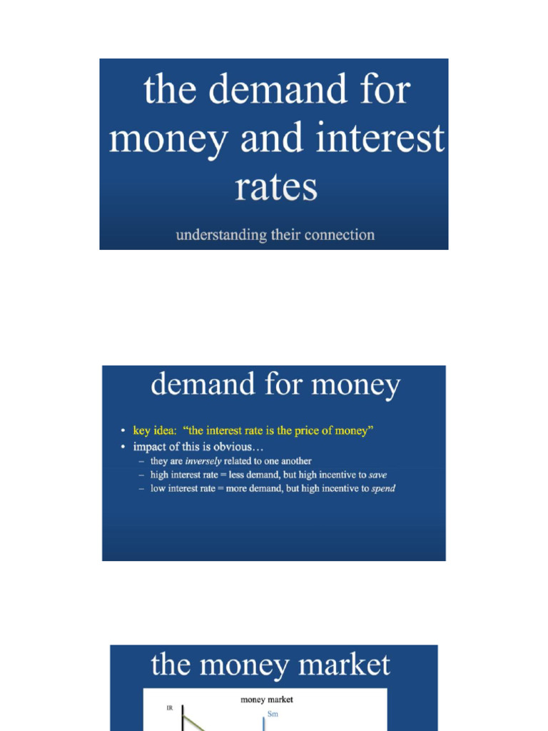 Demand For Money and Interest Rates | PDF