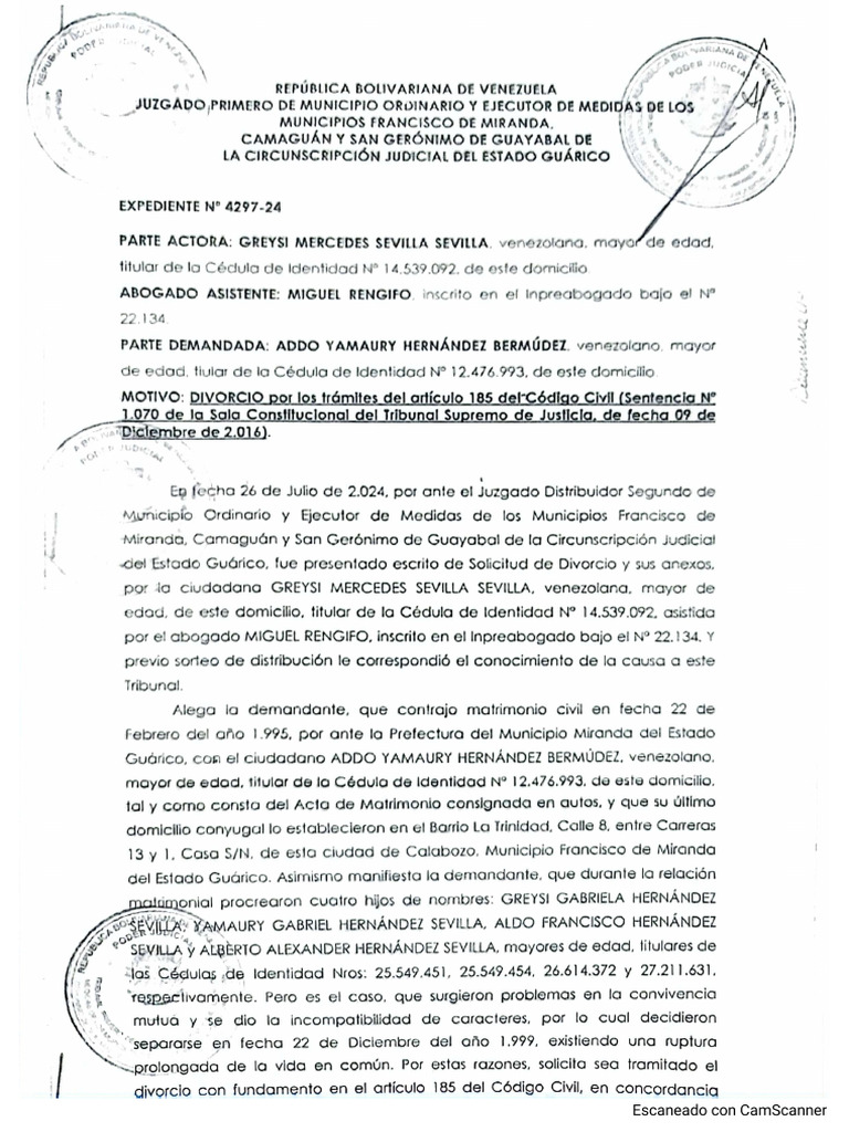 Copia de La Sentencia de Divorcio Mutuo Acuerdo | PDF