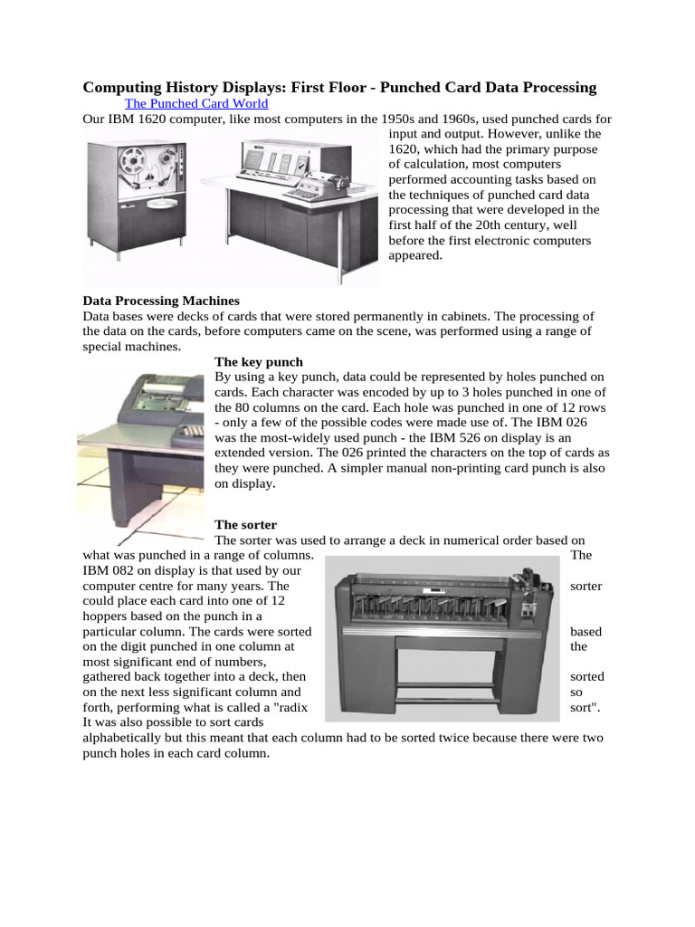 Punched Card Data Processing History | PDF | Computing | Office Equipment