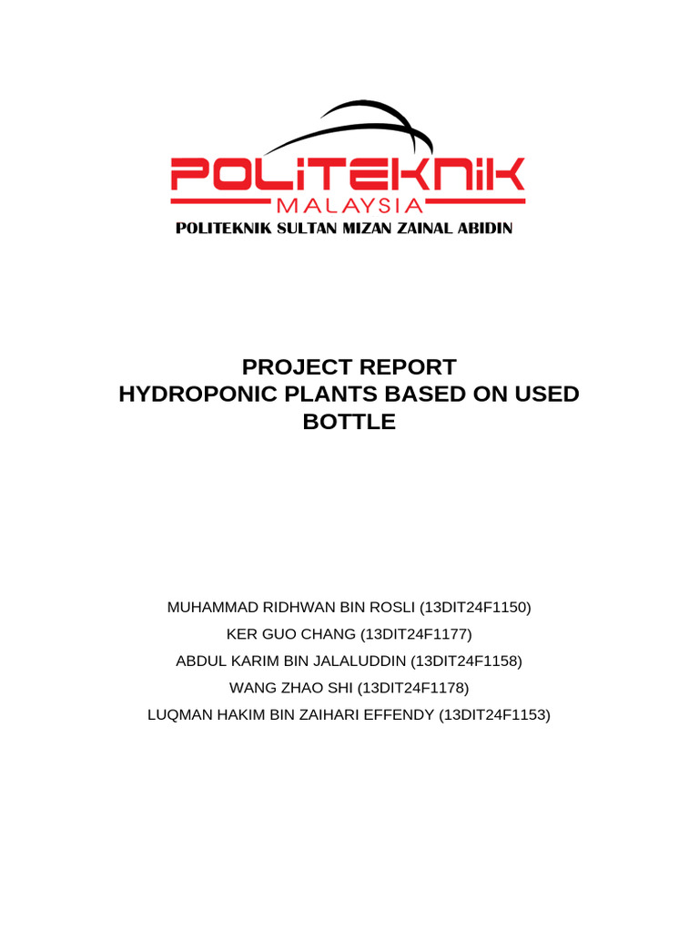 Laporan Projek Reka Cipta | PDF | Hydroponics | Root