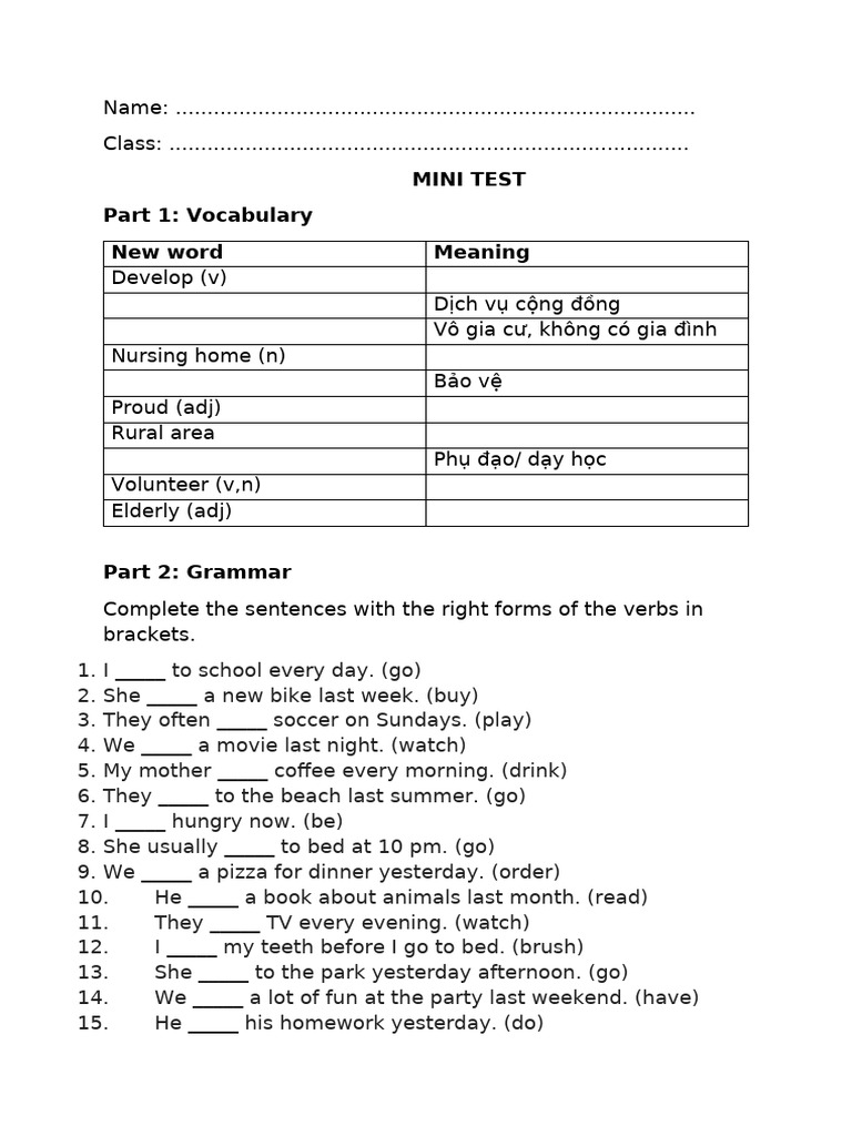 Mini Test 2 | PDF