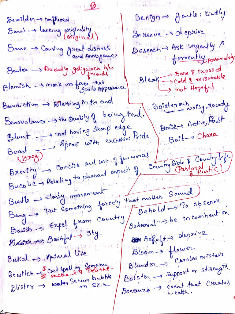 B Category Vocab | PDF