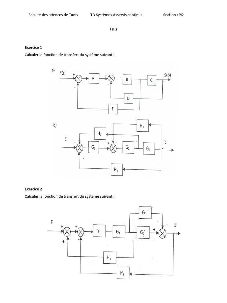 Fonctions de transfert en systèmes asservis PDF Méthodes et — free download