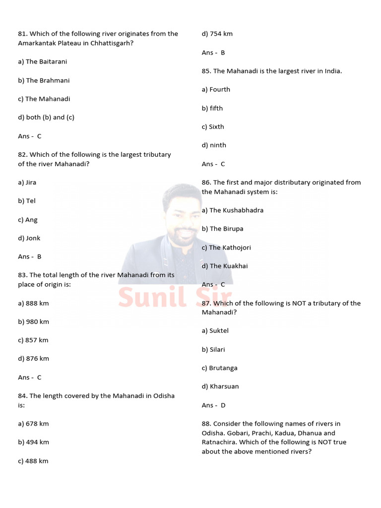 Ri Odisha Gk Test 3 Pdf Landscape Physiographic Divisions
