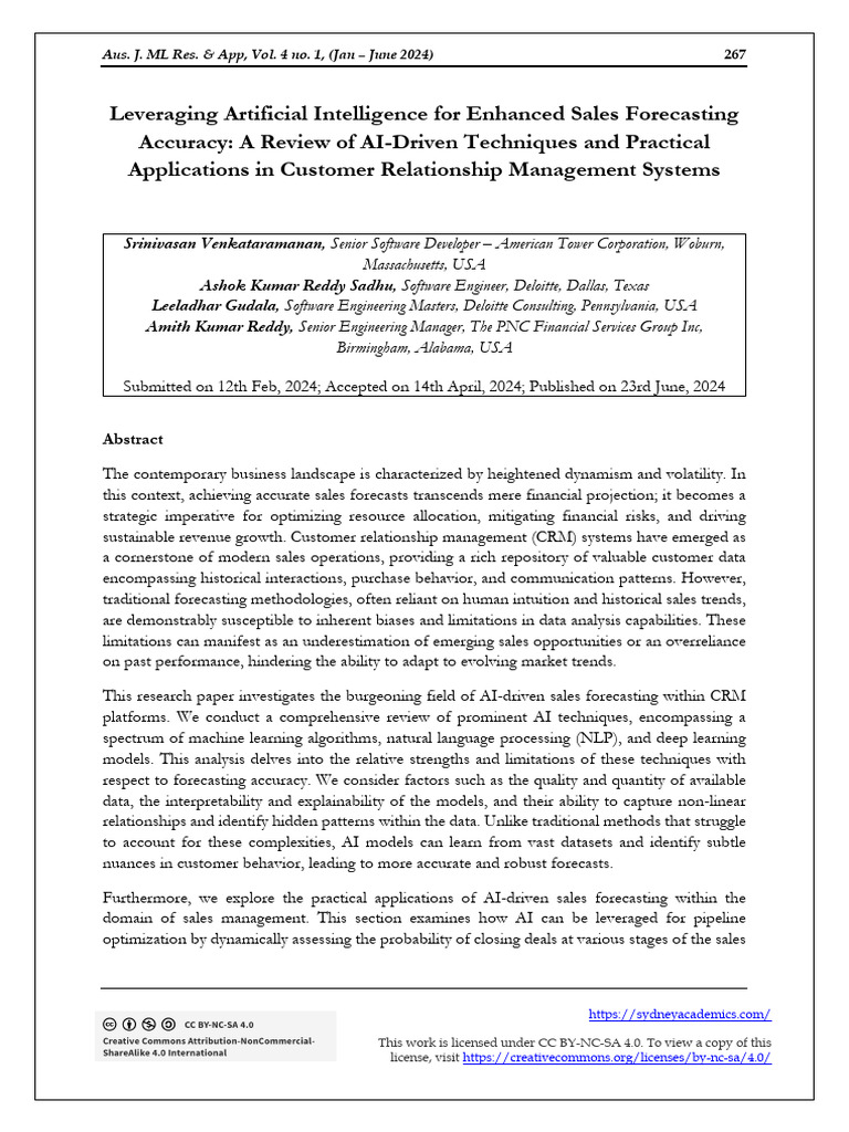 AI-Enhanced Sales Forecasting Techniques | PDF | Machine Learning ...